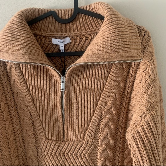 CABLE KNIT ZIP NECK JUMPER - Picture 6 of 10